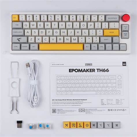 EPOMAKER TH66 65% Hot Swappable RGB 2.4Ghz/Bluetooth 5.0/Wired Wireless ...