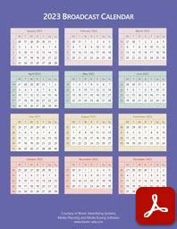 Broadcast Calendar 2023 – FREE Downloads