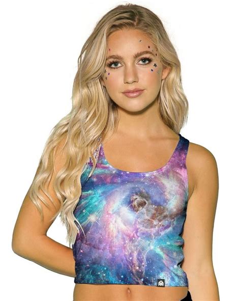 Iridescent Universe Women S Crop Top Front