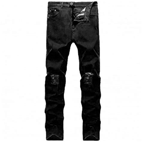 Skylinewears Mens Ripped Jeans Biker Leg Fashion Skinny Fit Stretch