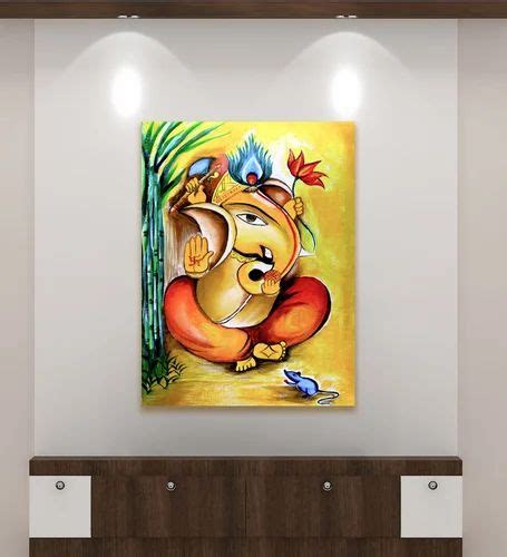 Frameless Beautiful Wall Painting for Home: Lord Ganesha Colourful ...