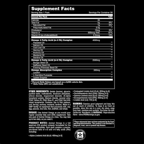 Universal Nutrition Animal Omega Halal 30 Packs The Supplement