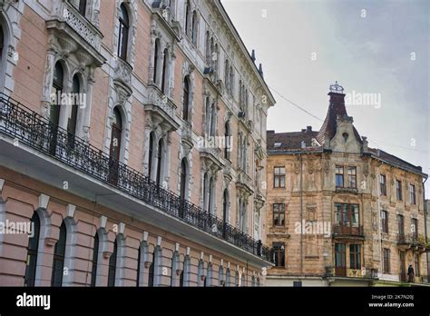 Two Historic Buildings Ukraine Lviv Stock Photo Alamy