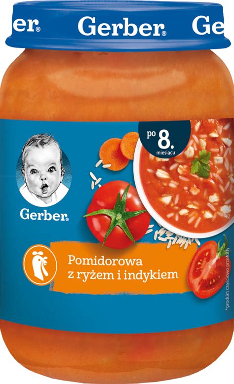 NESTLÉ GERBER zupka pomidorowa z ryżem i indykiem po 8 m cu 190 g