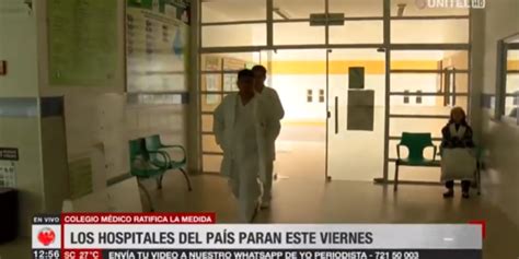 Colegio médico ratifica paro nacional para este día viernes