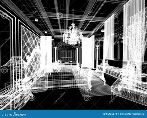 Progettazione Astratta Di Schizzo Della Camera Da Letto Di Lusso