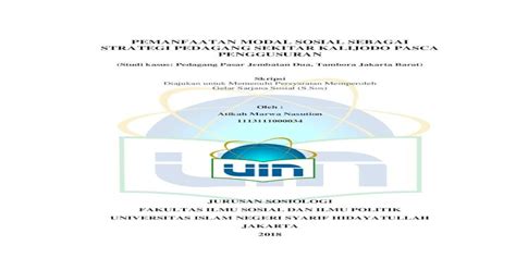 PEMANFAATAN MODAL SOSIAL SEBAGAI STRATEGI Repository Uinjkt Ac Id