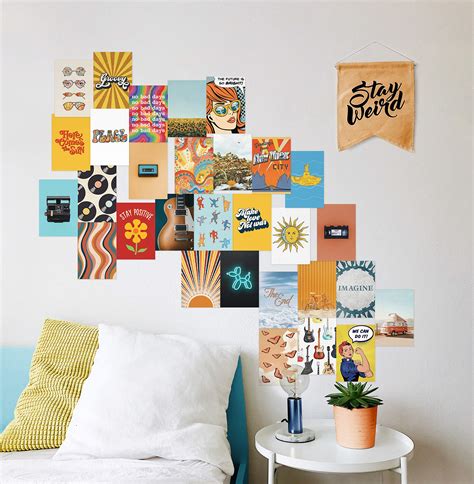 Haus And Hues Aesthetic Wall Collage Kit For Teens Hippie Posters And