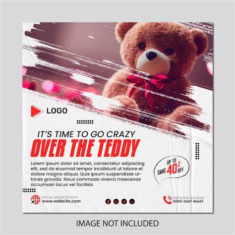 Premium Psd World Teddy Bear Day Design With Social Media Sale Banner