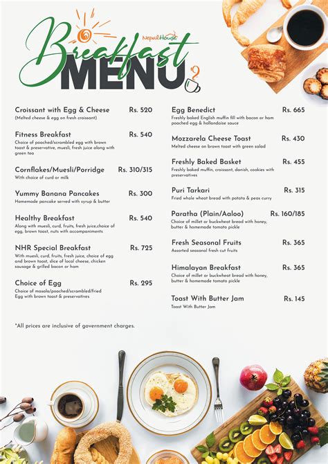 Nepal House Restaurant Menu