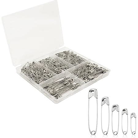 Amazon Safety Pins Assorted 340 PCS Nickel Plated Steel Large