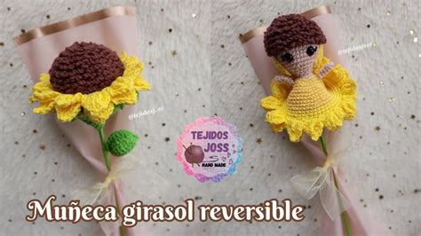 Muñeca girasol reversible tejida a crochet en 2024 Flores tejidas a