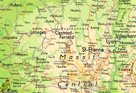 Massif Central Map