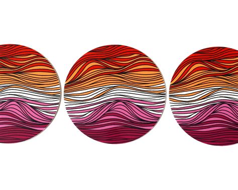 Subtle Lesbian Flag Sticker Lesbian Pride Round Decal Etsy