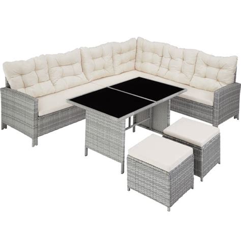 Tectake Wicker Loungeset Delige Tuinmeubelset Met Bank Kruk En