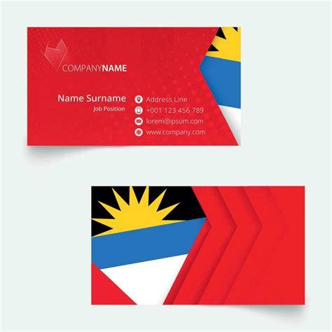 Antigua And Barbuda Flag Business Card Standard Size 90x50 Mm Business