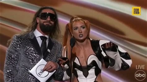 Seth Rollins And Becky Lynch Presented Award At The 2023 Espys Youtube