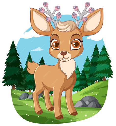 Lindo ciervo en estilo de dibujos animados | Vector Gratis