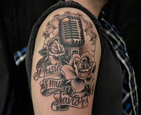 47 Attractive Music Shoulder Tattoos