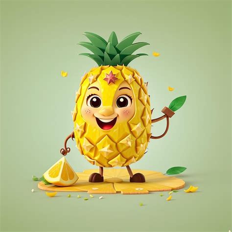 Premium Photo Pineapple Fruit Cartoon Vector Icon Illustration Food Nature Icon Concept