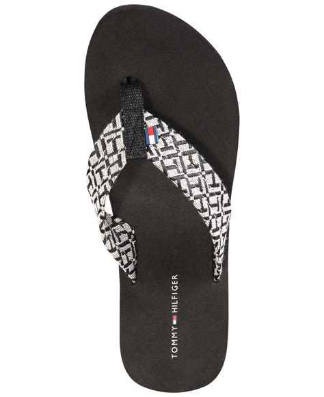 Tommy Hilfiger Cozet Flip Flops In Black Lyst