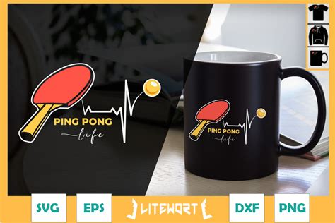 Ping Pong Life Heartbeat Sport By Pecgine Thehungryjpeg