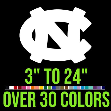 University Of North Carolina Tarheels Vinyl Decal Custom Size