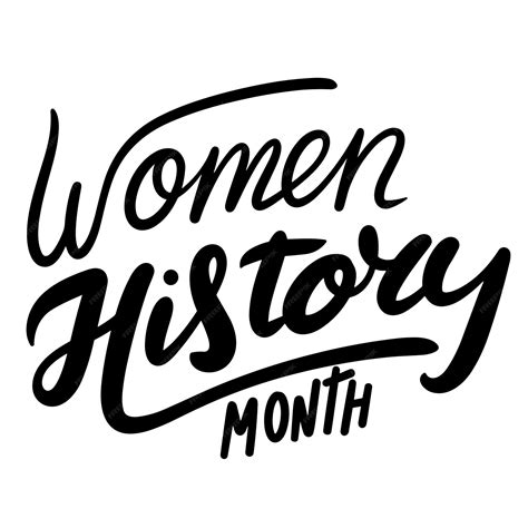 Premium Vector Women History Month Text Banner In Black Color