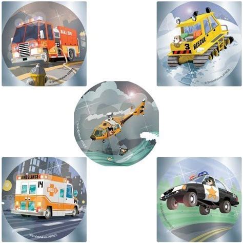 Jp Foil Rescue Vehicles Stickers 75 Pak By Smilemakers Inc