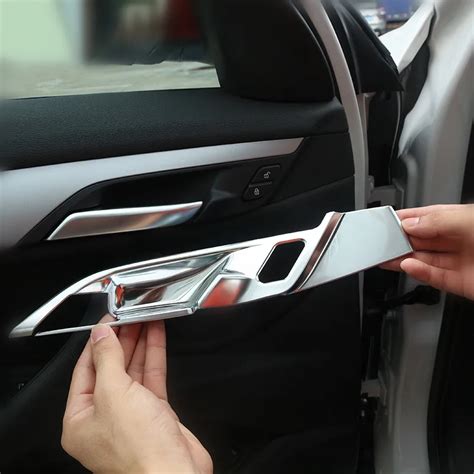 Carbon Fiber Style Pcs Car Inner Door Handle Bowl Frame Decoration