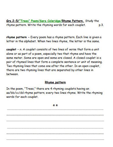 Rhyme Scheme - 40+ Examples, PDF