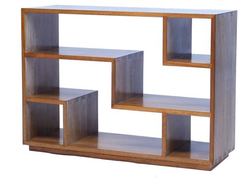 Tao Small Bookcase Natural Walnut Contemporary Bookcases By