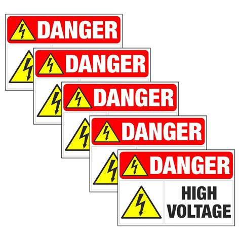 Craft Qila Danger Pack Of 5 Safety And Warning Sign Board 8x12 Inch