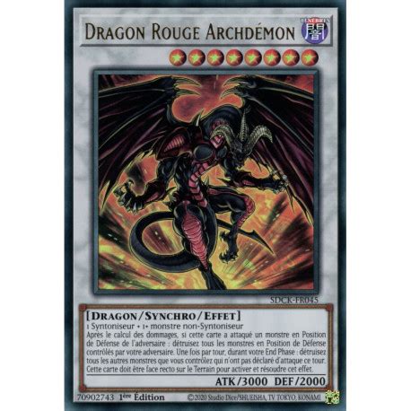 Dragon Rouge Archd Mon Ur Yu Gi Oh Deck De Structure Le Roi Cramoisi