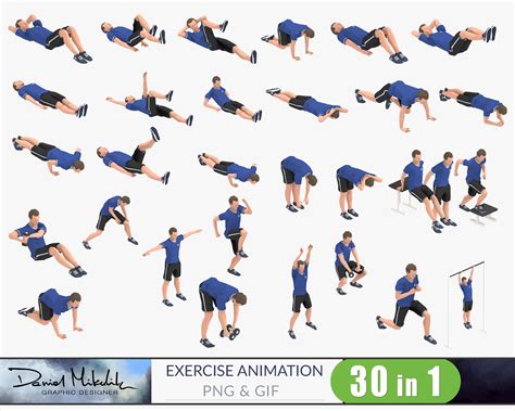 30 Looped Exercise Animation GIF | Illustrations ~ Creative Market