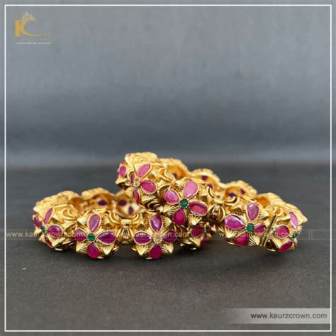 Saumya Traditional Antique Gold Plated Bangles KaurzCrown