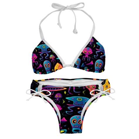 Alien Swim Wear Detachable Sponge Adjustable Strap Bikini Set Two Pack