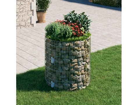 Vidaxl Lit Sur Lev Gabion Circulaire Acier Galvanis X Cm