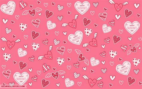 14 Cute February Wallpaper Ideas 2023 : Candy Heart Pink Background ...