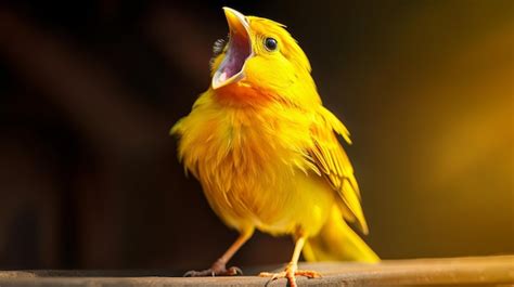 Premium AI Image | A bright yellow canary singing melodiously AI generated