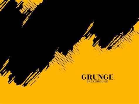 Vector De Dise O De Fondo De Textura De Trazo Grunge Amarillo Y Negro