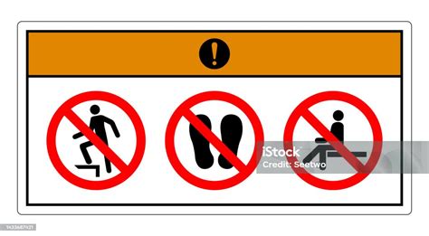 warning   step symbol sign  white background stock illustration