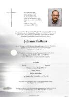 Johann Kallaus Bestattung Kallaus