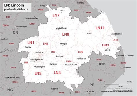 map  ln postcode districts lincoln maproom