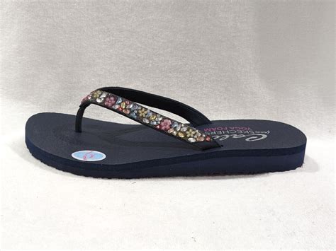 Skechers Cali Meditation Daisy Yoga Foam Women Size 9 Blue Flipflop Sandals 931 For Sale Online