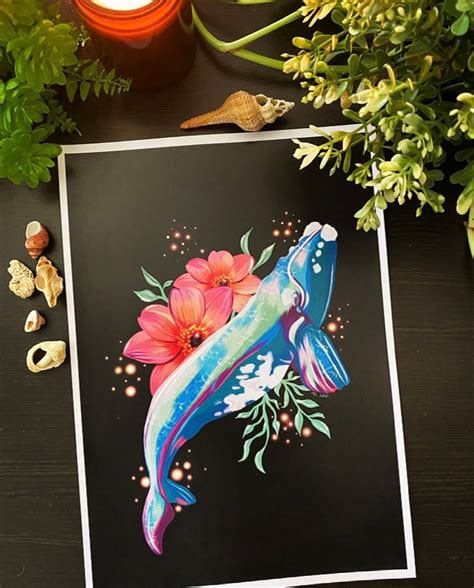 Digital Download Whimsical Whale Art Print Wall Art Etsy