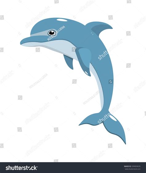 Blue Dolphin On White Background Stock Vector (Royalty Free) 339093635 ...