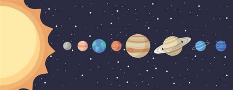 Conjunto De Planetas Do Sistema Solar Dos Desenhos Animados Educação Infantil Ilustração Em