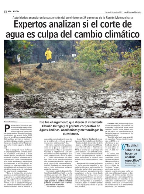 Expertos Analizan Si El Corte De Agua Es Culpa Del Cambio Clim Tico