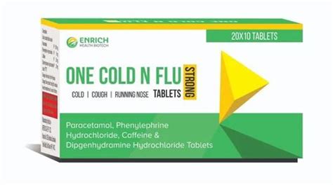 Tablet Enrich Health Biotech One Cold N Flu Strong 500mg At ₹ 15strip